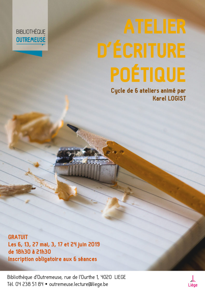 Atelier décriture poétique mai et juin 2019